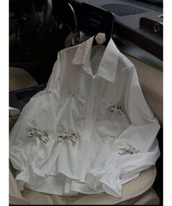 Áo Kiểu Nữ Trắng Ren Cổ Bèo – Blouse Tay Dài Thanh Lịch Phong Cách Tiểu Thư