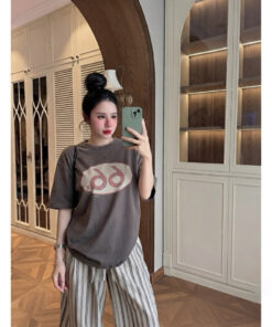 Áo Thun Cổ Tròn Tay Lỡ In Chữ Số 66 Dáng Rộng Unisex