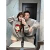 Áo sweater nữ Hello Kitty form rộng – Áo nỉ oversize in hình pizza cá tính, dễ thương