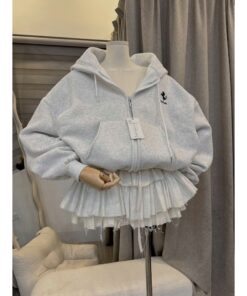 Áo Hoodie Nữ Khóa Kéo – Form Rộng Dễ Thương, Chất Nỉ Mềm Phong Cách Hàn Quốc