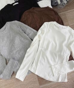 Áo Thun Tay Dài Nữ Basic – Form Chuẩn, Mềm Mịn, Dễ Phối Đồ
