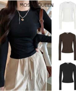 Áo Thun Tay Dài Nữ Basic – Form Chuẩn, Mềm Mịn, Dễ Phối Đồ