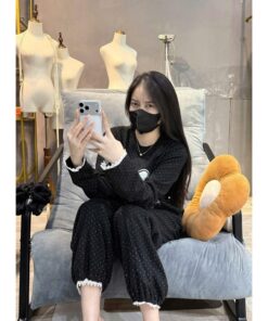 Bộ Đồ Ngủ Hello Kitty Dài Tay Form Rộng – Đồ Mặc Nhà Nữ Dễ Thương, Mềm Mịn