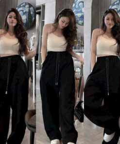 Quần Jogger Nữ Form Rộng Basic – Chất Nỉ Mềm, Lưng Thun Dây Rút, Mặc Cực Thoải Mái