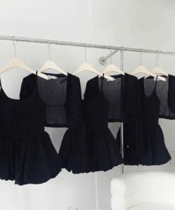 Set Áo Khoác Mỏng + Áo Hai Dây + Chân Váy Xòe Nữ – Nữ Tính, Sang Chảnh