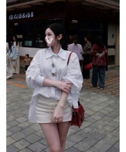 Áo Sơ Mi Nữ Đính Charm To Cá Tính – Thanh Lịch Pha Chút Điệu Đà, Dễ Mix Mọi Outfit
