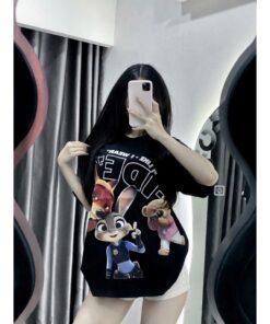 Áo Thun Form Rộng In Hoạt Hình Zootopia – Áo Thun Unisex Cá Tính, Năng Động