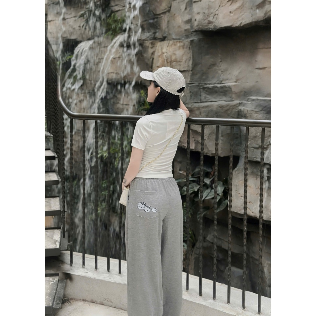 Set Áo Thun Ôm & Quần Suông Ống Rộng In Hình – Set Đồ Nữ Năng Động, Mặc Là Tôn Dáng