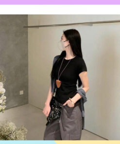 Áo thun nữ dáng babytree cổ tròn kiểu dáng basic dễ phối đồ 14456