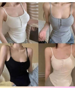 Áo 2 dây tăm cúc trước, áo ôm body phong cách quyến rũ thời trang mùa hè