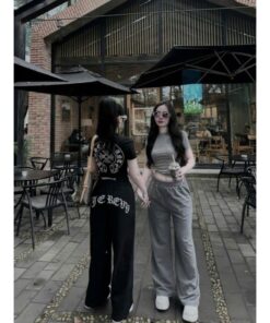 Set Bộ Nữ, Sét Áo Chom Thun Kèm Quần Suông Ống Rộng Thời Trang Mùa Hè Năng Động Tôn Vóc Dáng Phụ Nữ