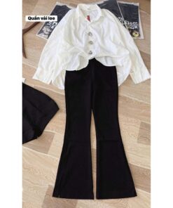 Sơ Mi Trắng Chất Kaki Mềm Tặng Kèm 3 Charm To Thiết Kế Phong Cách Trẻ Trung Năng Động