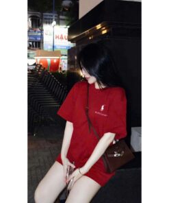 Áo Thun Nữ Đỏ Đô Form Rộng In Hình Ngựa Cá Tính – Áo Thun Unisex Hot Trend