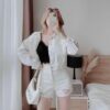 Quần short rách 1 khuy cài rách nữ lưng cao cá tính năng động