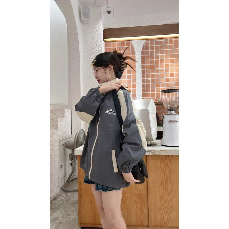 Áo khoác dù 2 lớp phối màu chống nắng chống gió chống bụi dáng unisex trẻ trung năng động