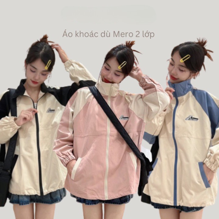 Áo khoác dù 2 lớp phối màu chống nắng chống gió chống bụi dáng unisex trẻ trung năng động