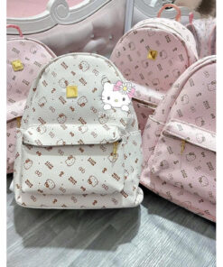 Balo Nữ 40cm Quai to In Hello Kitty Siêu Xinh – Form Rộng Đựng Được Laptop, Chất Da PU Cao Cấp