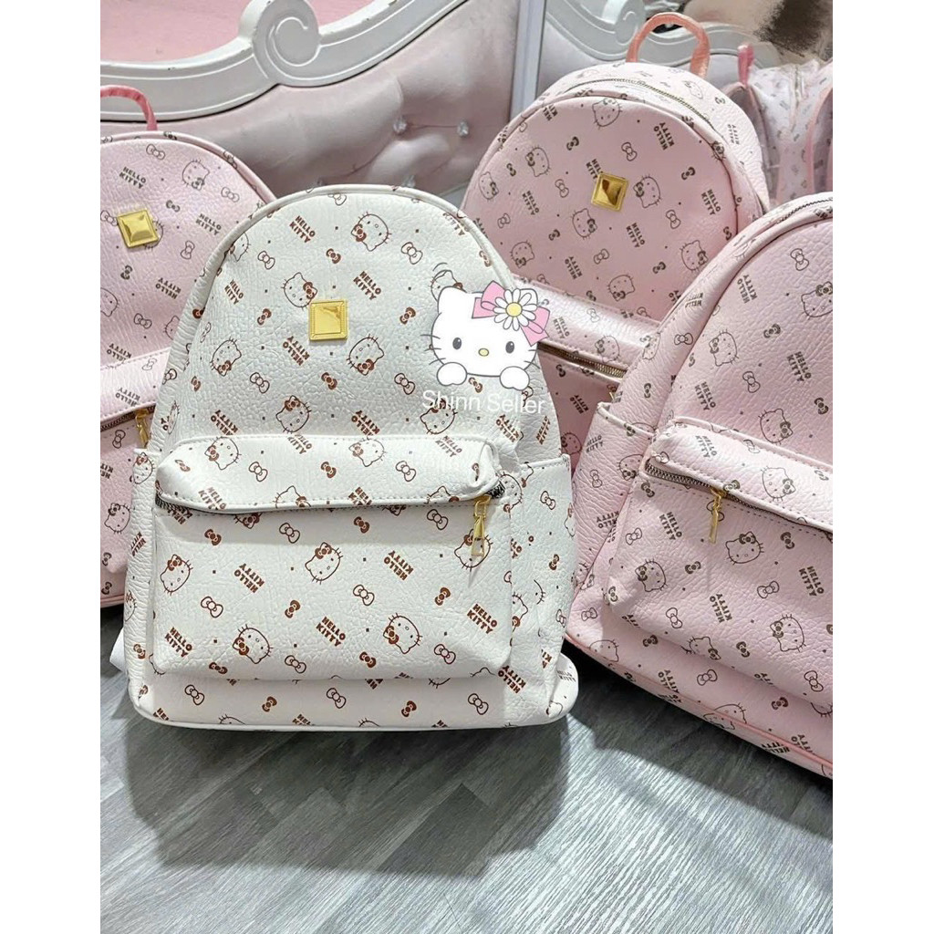 Balo Nữ 40cm Quai to In Hello Kitty Siêu Xinh – Form Rộng Đựng Được Laptop, Chất Da PU Cao Cấp