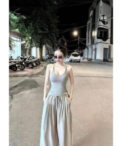 Set Ba lỗ Ôm Body & Quần Ống Suông Cá Tính – Chất Vải Mềm Mịn, Tự Nhiên Tôn Dáng