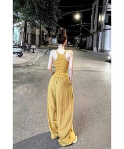 Set Ba lỗ Ôm Body & Quần Ống Suông Cá Tính – Chất Vải Mềm Mịn, Tự Nhiên Tôn Dáng