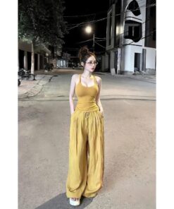 Set Ba lỗ Ôm Body & Quần Ống Suông Cá Tính – Chất Vải Mềm Mịn, Tự Nhiên Tôn Dáng