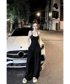 Set Ba lỗ Ôm Body & Quần Ống Suông Cá Tính – Chất Vải Mềm Mịn, Tự Nhiên Tôn Dáng