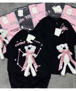 Áo Thun Cotton Kèm Gấu 13 Mẫu Mới Hàng Qccc Gấu Lưng Xinh Ngoan Yêu