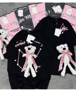 Áo Thun Cotton Kèm Gấu 13 Mẫu Mới Hàng Qccc Gấu Lưng Xinh Ngoan Yêu