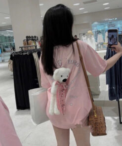 Áo Thun Cotton Kèm Gấu 13 Mẫu Mới Hàng Qccc Gấu Lưng Xinh Ngoan Yêu