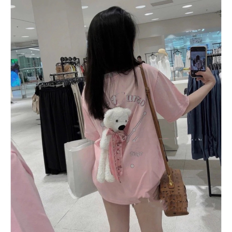Áo Thun Cotton Kèm Gấu 13 Mẫu Mới Hàng Qccc Gấu Lưng Xinh Ngoan Yêu