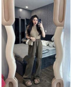 Quần Ống Xuông Chất Nỉ Tăm Lót Lông Kiểu Dáng Trẻ Trung Hottren