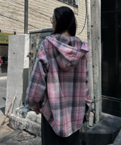Áo Chống Nắng Kẻ Caro From Rộng Chất Dạ Kiểu Dáng Trẻ Trung Năng Động