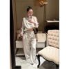 Set Bộ Áo Cổ 2P Gắn Miu Kèm Quần Xuông Chất Nỉ Dày Dặn Kiểu Dáng Trẻ Trung