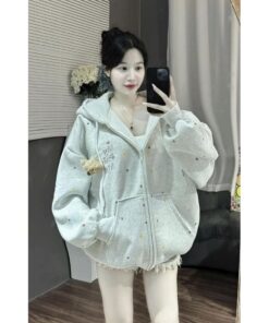 Áo Khoác Nỉ Hoạ Tiết Cute Màu Hường Xinh Xắn From Rộng Unisex Trẻ Trung Năng Động