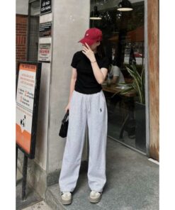 Quần Xuông Nỉ Thêu Ngựa Dễ Mix Đồ Phong Cách Trẻ Trung Hottren