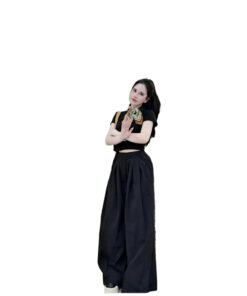 Set Đồ Basic Co Giãn Áo Thun Ôm & Quần Ống Rộng Gió Mềm Mại Tôn Dáng