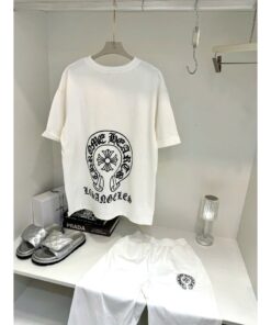Set Áo Thun + Quần Short Chrome Hearts Los Angeles – Form Rộng Unisex, Phong Cách Streetwear Cá Tính