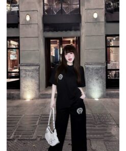 Set Áo Thun + Quần Short Chrome Hearts Los Angeles – Form Rộng Unisex, Phong Cách Streetwear Cá Tính