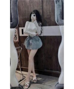 Chân Váy Jean Ngắn Trơn Chất Jean Dày Dặn Dễ Mix Đồ Hottren