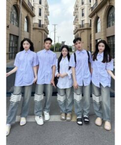 Quần Jean Ống Xuông In 4 Vạch Gối Dễ Mix Đồ Phong Cách Cá Tính Trẻ Trung
