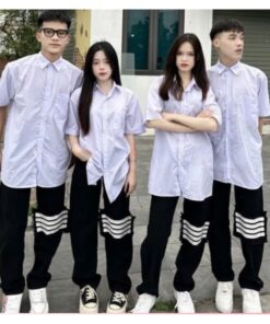Quần Jean Ống Xuông In 4 Vạch Gối Dễ Mix Đồ Phong Cách Cá Tính Trẻ Trung