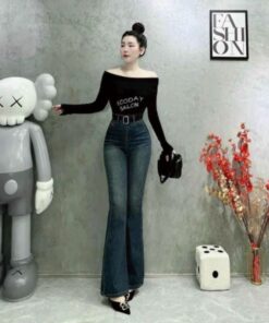 Quần Jean Loe Thêu Túi Chữ YS Dễ Mix Đồ Phong Cách Trẻ Trung Cá Tính