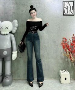 Quần Jean Loe Thêu Túi Chữ YS Dễ Mix Đồ Phong Cách Trẻ Trung Cá Tính