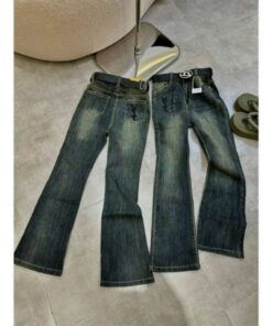 Quần Jean Loe Thêu Túi Chữ YS Dễ Mix Đồ Phong Cách Trẻ Trung Cá Tính