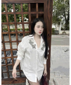 Áo Sơ Mi Đính Đá Dài Tay Trẻ Trung Năng Động