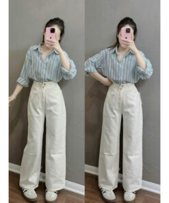 Quần ống rộng trắng siêu hot mang phong cách trẻ trung năng động