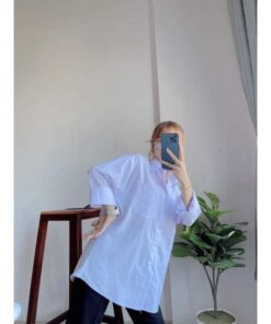 Áo Sơ Mi Trắng Dài Tay From Rộng Kiểu Dáng Basic Trẻ Trung