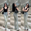Quần Jean Ống Loe Thêu Chất Jean Co Giãn Dày Dặn Dễ Mix Đồ Trẻ Trung