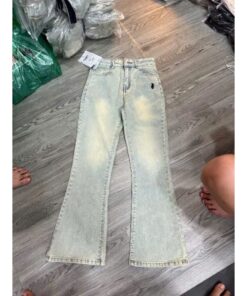 Quần Jean Ống Loe Thêu Chất Jean Co Giãn Dày Dặn Dễ Mix Đồ Trẻ Trung