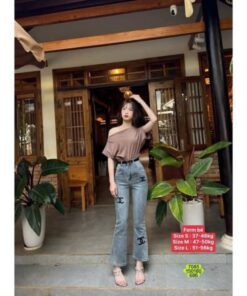 Quần Jean Ống Loe Thêu Chữ X Xịn Xò Dễ Phối Đồ Phong Cách Trẻ Trung
